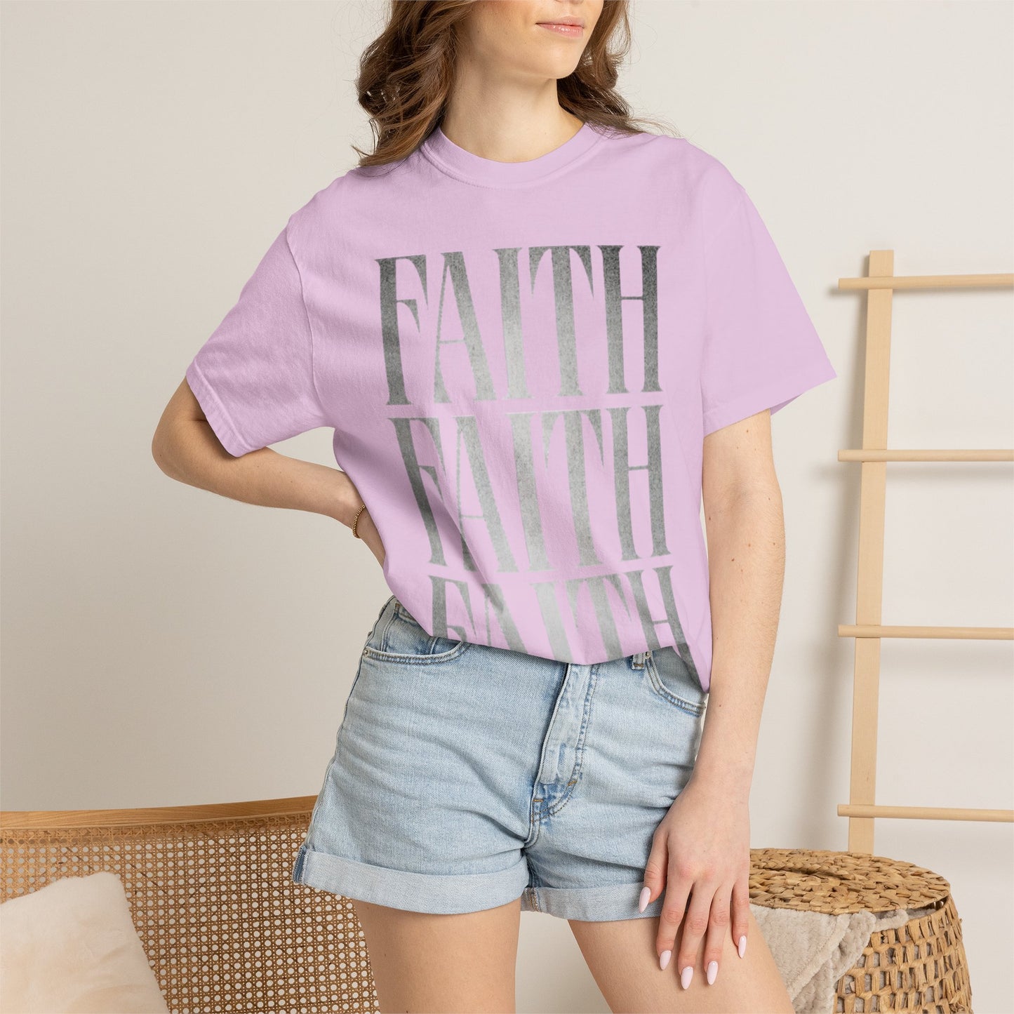Faith Repeat T-shirt | Faith Typography Shirt, Religious Graphic Tee