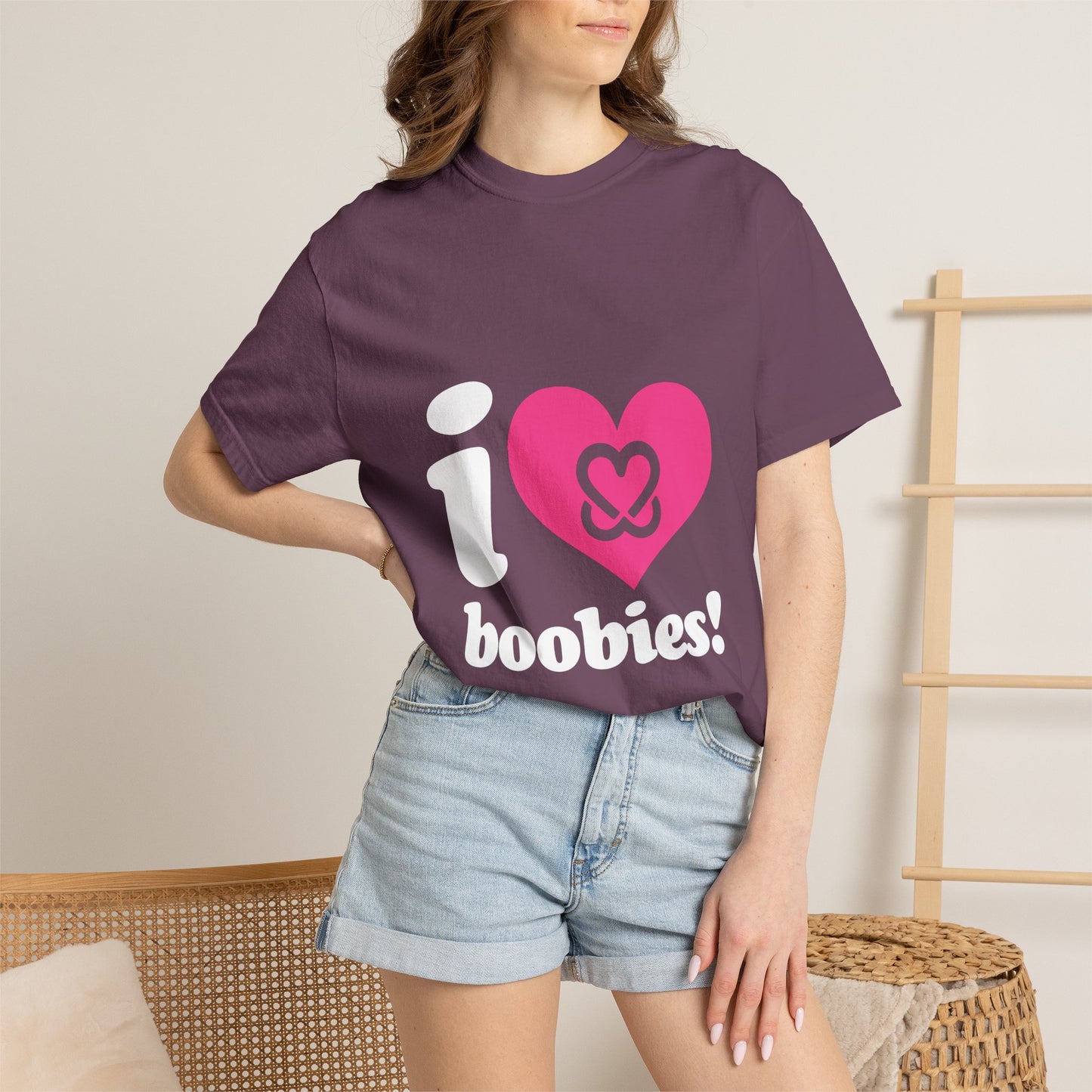 I Heart Boobies T-Shirt | Breast Cancer Awareness Heart Graphic