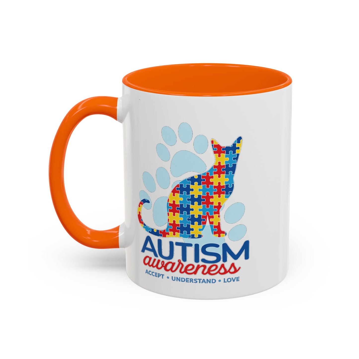Autism Awareness Puzzle Cat Mug | Accent Coffee Mug 11oz/15oz
