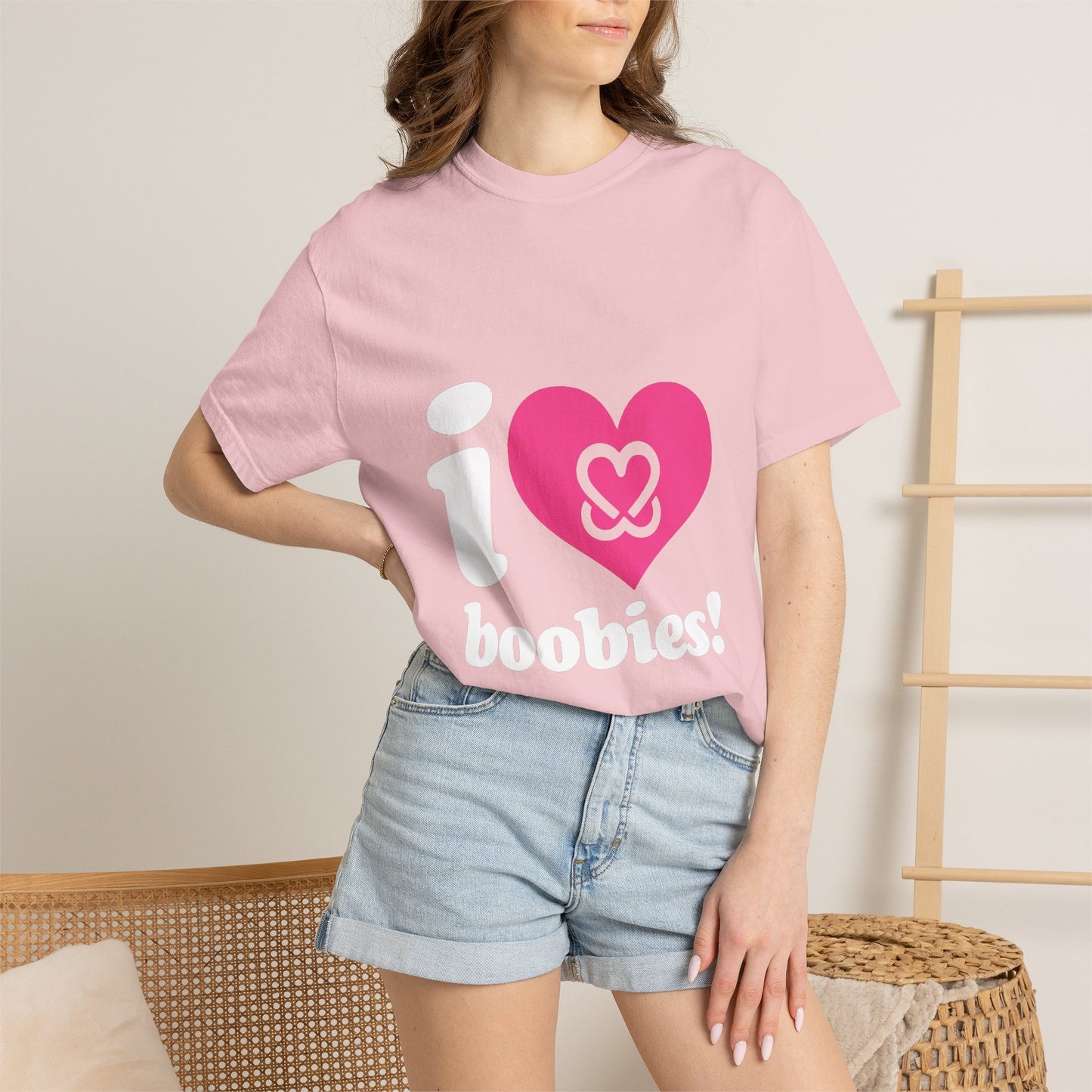 I Heart Boobies T-Shirt | Breast Cancer Awareness Heart Graphic
