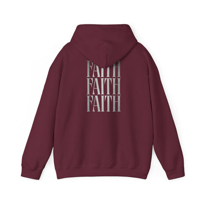 Minimal Cross Hoodie — Small Chest Christian Cross Graphic Hooded Sweatshirt