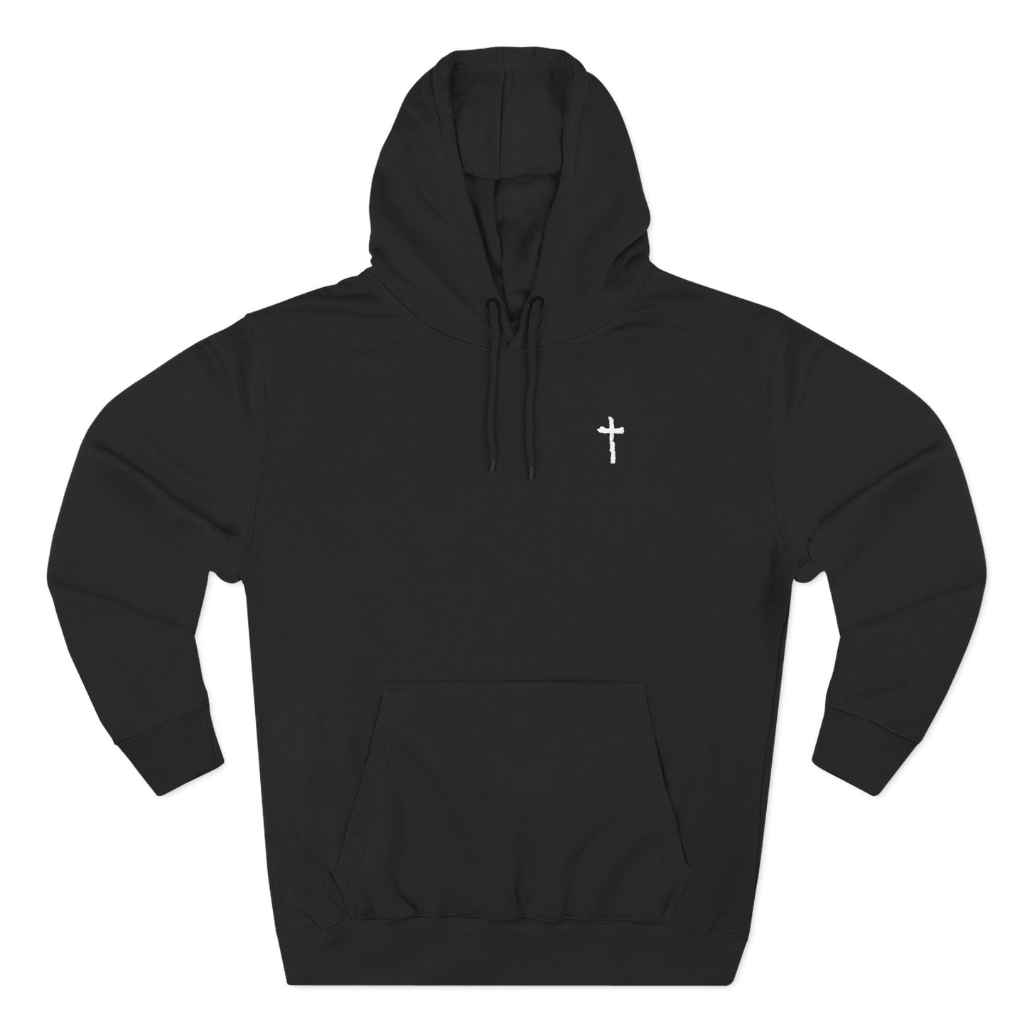 Jesus Typography Cross Hoodie | Christian Faith Religious Pullover | Black