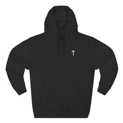 Jesus Typography Cross Hoodie | Christian Faith Religious Pullover | Black