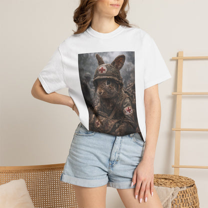 Medic Rabbit Illustration T-Shirt | Wartime Nurse Bunny, Military Medic Art