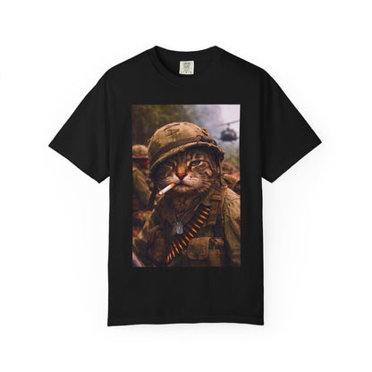 Soldier Cat Illustration T-Shirt