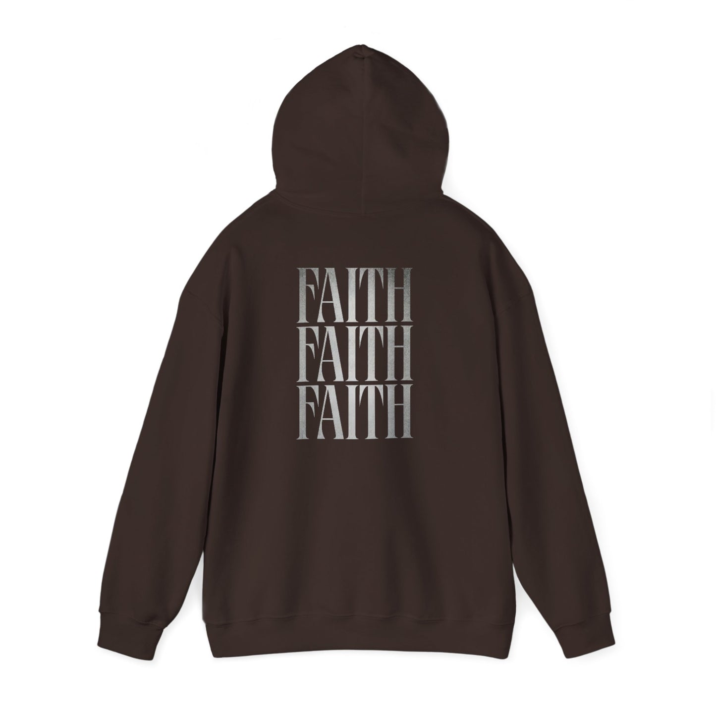 Minimal Cross Hoodie — Small Chest Christian Cross Graphic Hooded Sweatshirt