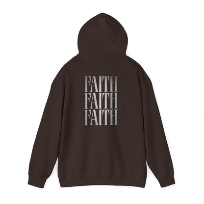Minimal Cross Hoodie — Small Chest Christian Cross Graphic Hooded Sweatshirt