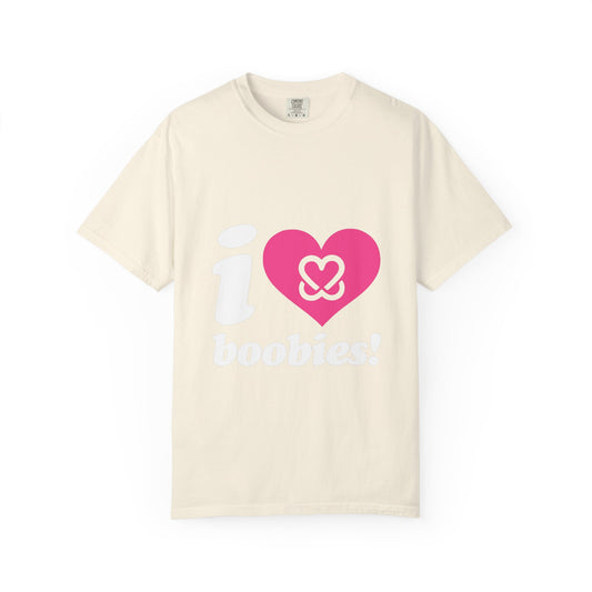 I Heart Boobies T-Shirt | Breast Cancer Awareness Heart Graphic