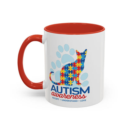 Autism Awareness Puzzle Cat Mug | Accent Coffee Mug 11oz/15oz