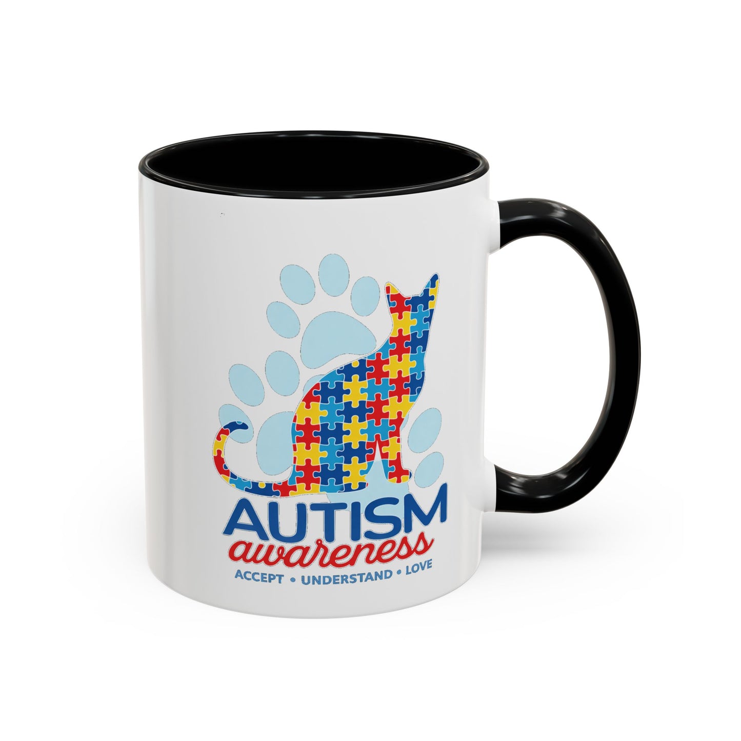 Autism Awareness Puzzle Cat Mug | Accent Coffee Mug 11oz/15oz