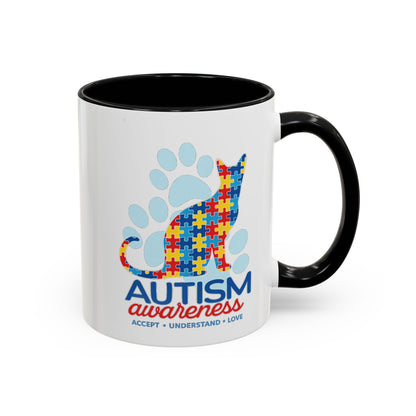 Autism Awareness Puzzle Cat Mug | Accent Coffee Mug 11oz/15oz