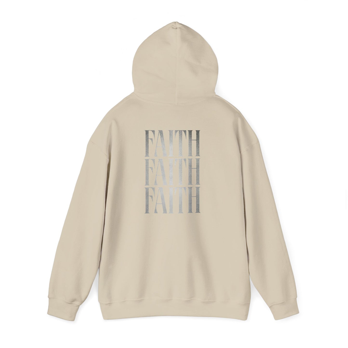 Minimal Cross Hoodie — Small Chest Christian Cross Graphic Hooded Sweatshirt