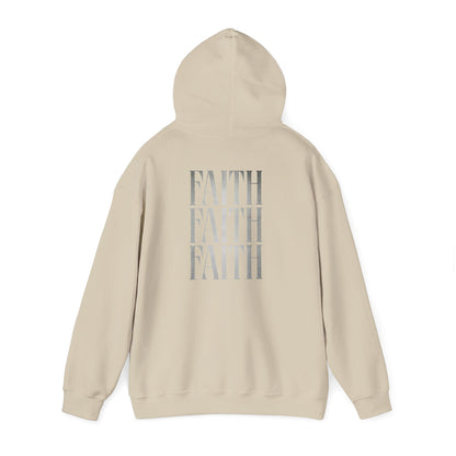 Minimal Cross Hoodie — Small Chest Christian Cross Graphic Hooded Sweatshirt