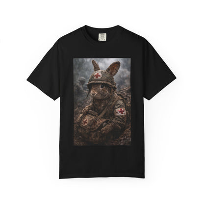 Medic Rabbit Illustration T-Shirt | Wartime Nurse Bunny, Military Medic Art