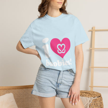 I Heart Boobies T-Shirt | Breast Cancer Awareness Heart Graphic