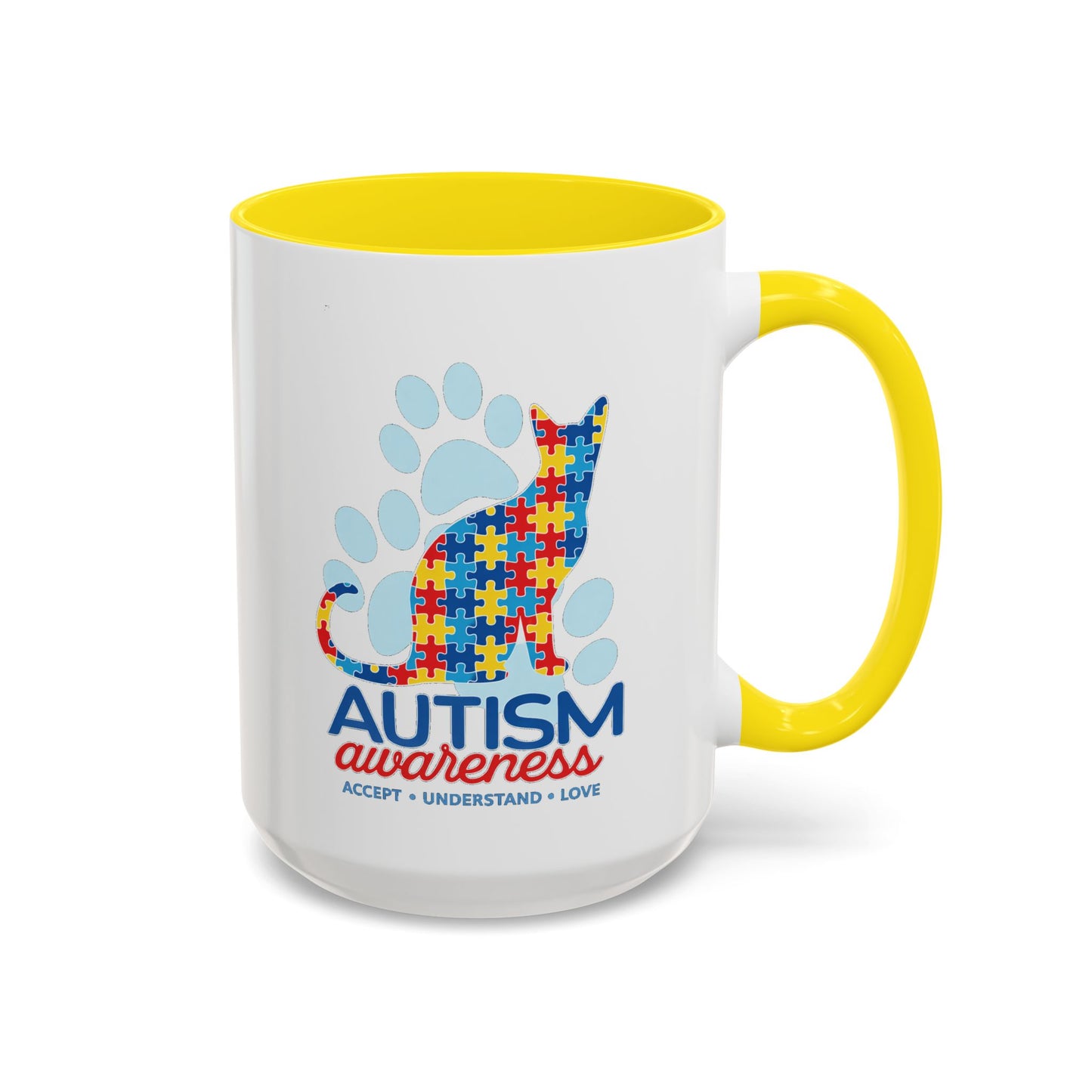 Autism Awareness Puzzle Cat Mug | Accent Coffee Mug 11oz/15oz