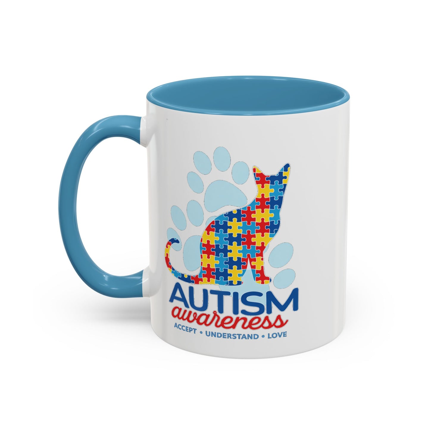 Autism Awareness Puzzle Cat Mug | Accent Coffee Mug 11oz/15oz