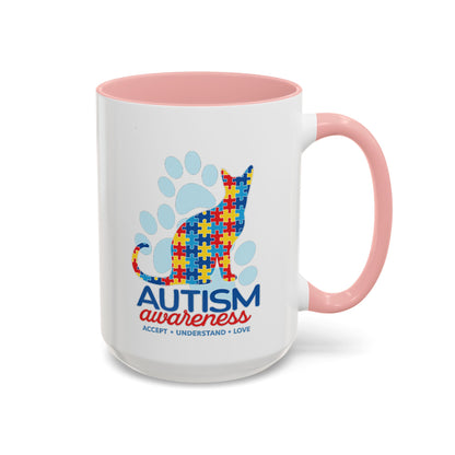 Autism Awareness Puzzle Cat Mug | Accent Coffee Mug 11oz/15oz