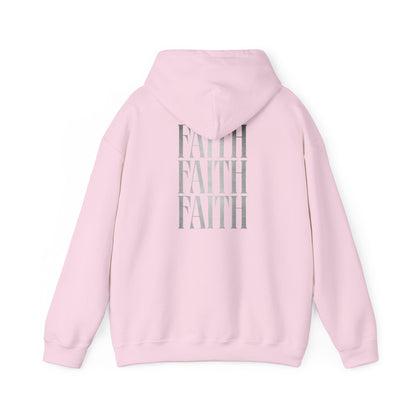 Minimal Cross Hoodie — Small Chest Christian Cross Graphic Hooded Sweatshirt