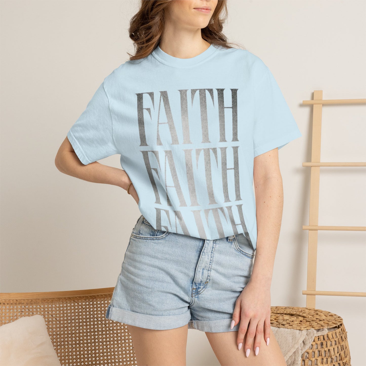 Faith Repeat T-shirt | Faith Typography Shirt, Religious Graphic Tee