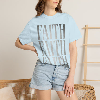 Faith Repeat T-shirt | Faith Typography Shirt, Religious Graphic Tee