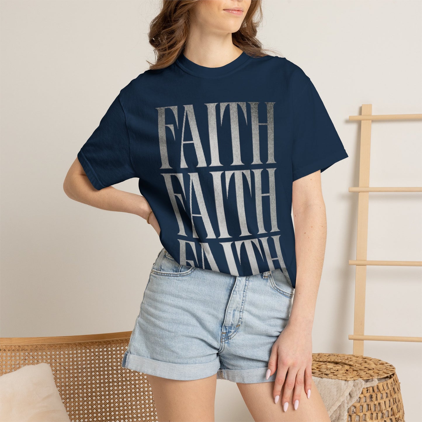 Faith Repeat T-shirt | Faith Typography Shirt, Religious Graphic Tee