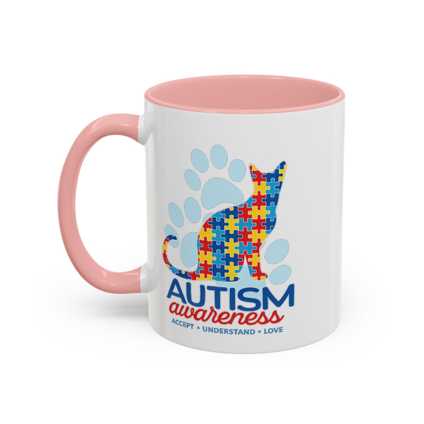 Autism Awareness Puzzle Cat Mug | Accent Coffee Mug 11oz/15oz