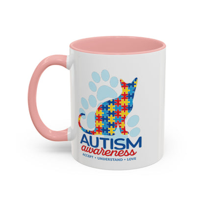 Autism Awareness Puzzle Cat Mug | Accent Coffee Mug 11oz/15oz
