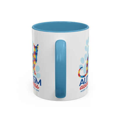 Autism Awareness Puzzle Cat Mug | Accent Coffee Mug 11oz/15oz