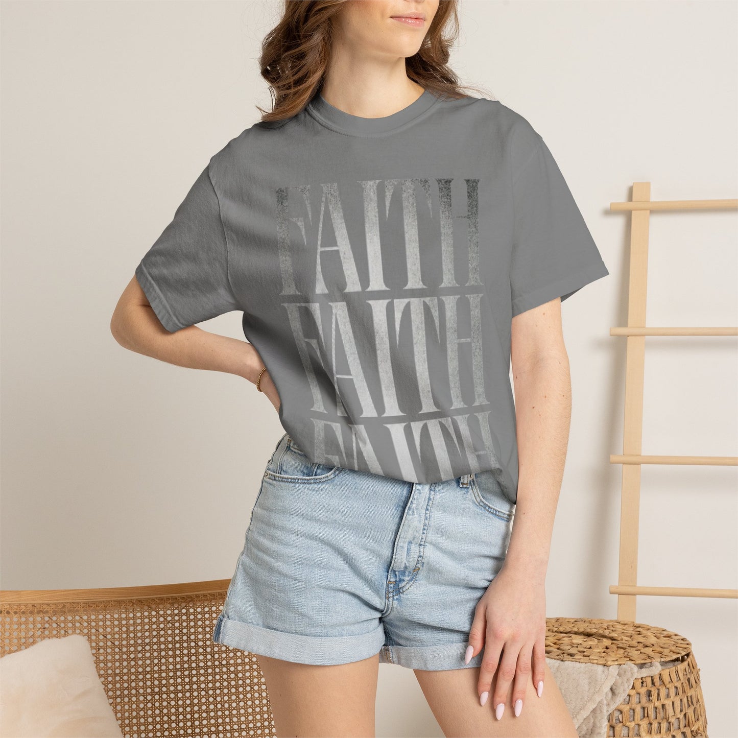 Faith Repeat T-shirt | Faith Typography Shirt, Religious Graphic Tee