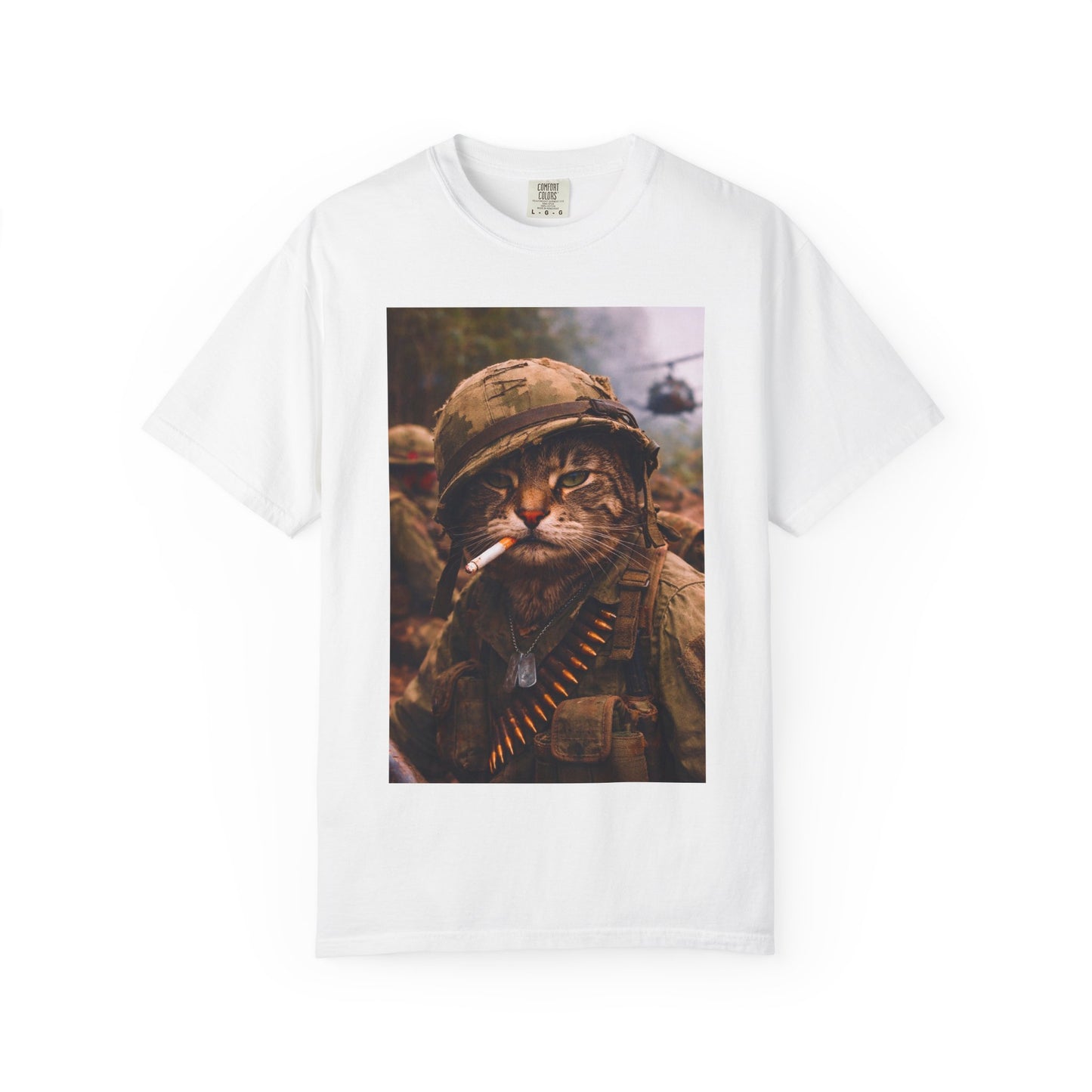Soldier Cat Illustration T-Shirt