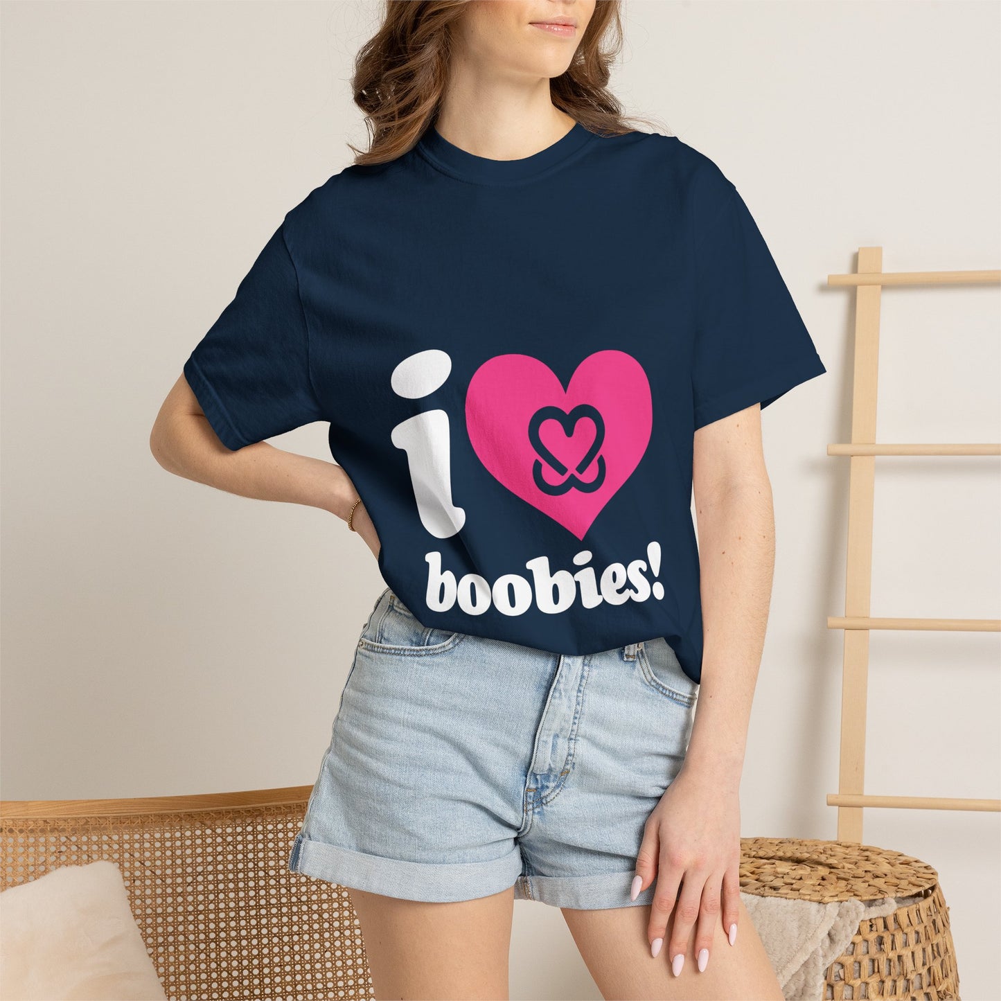 I Heart Boobies T-Shirt | Breast Cancer Awareness Heart Graphic