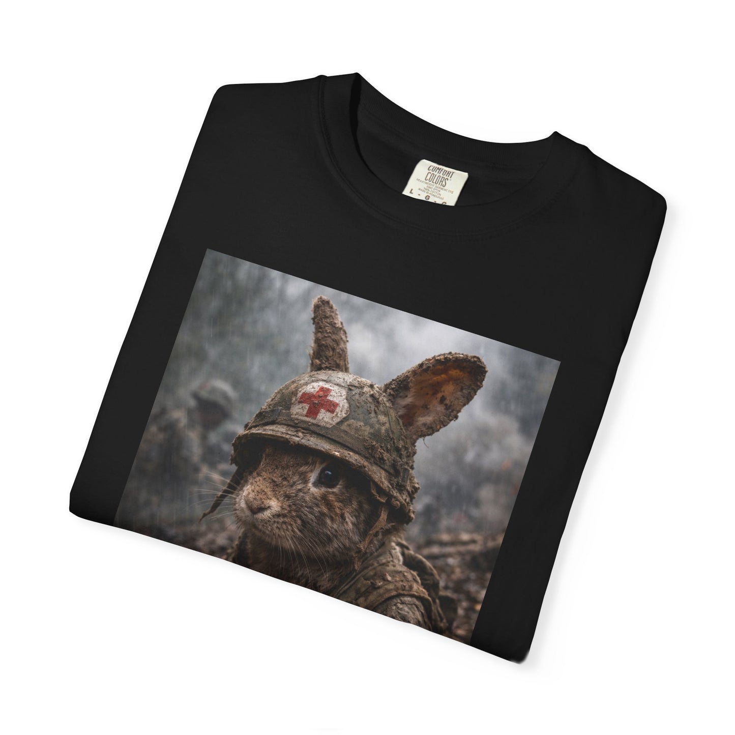 Medic Rabbit Illustration T-Shirt | Wartime Nurse Bunny, Military Medic Art