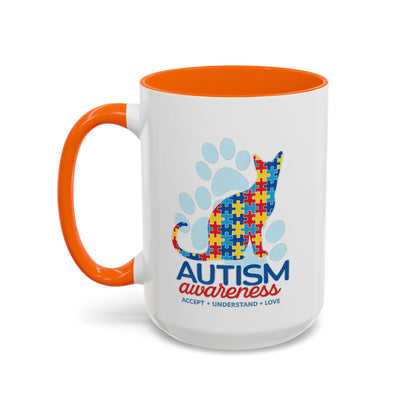 Autism Awareness Puzzle Cat Mug | Accent Coffee Mug 11oz/15oz