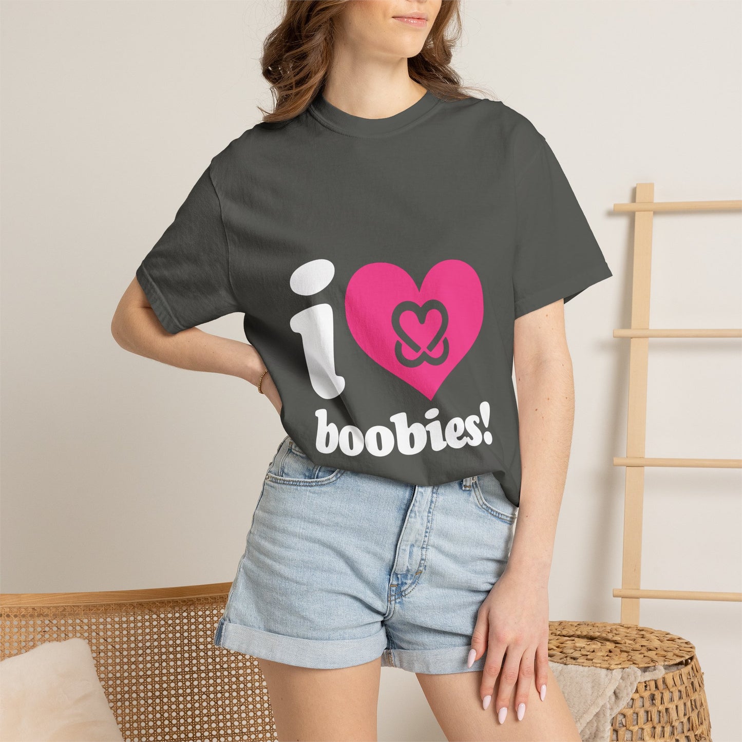 I Heart Boobies T-Shirt | Breast Cancer Awareness Heart Graphic