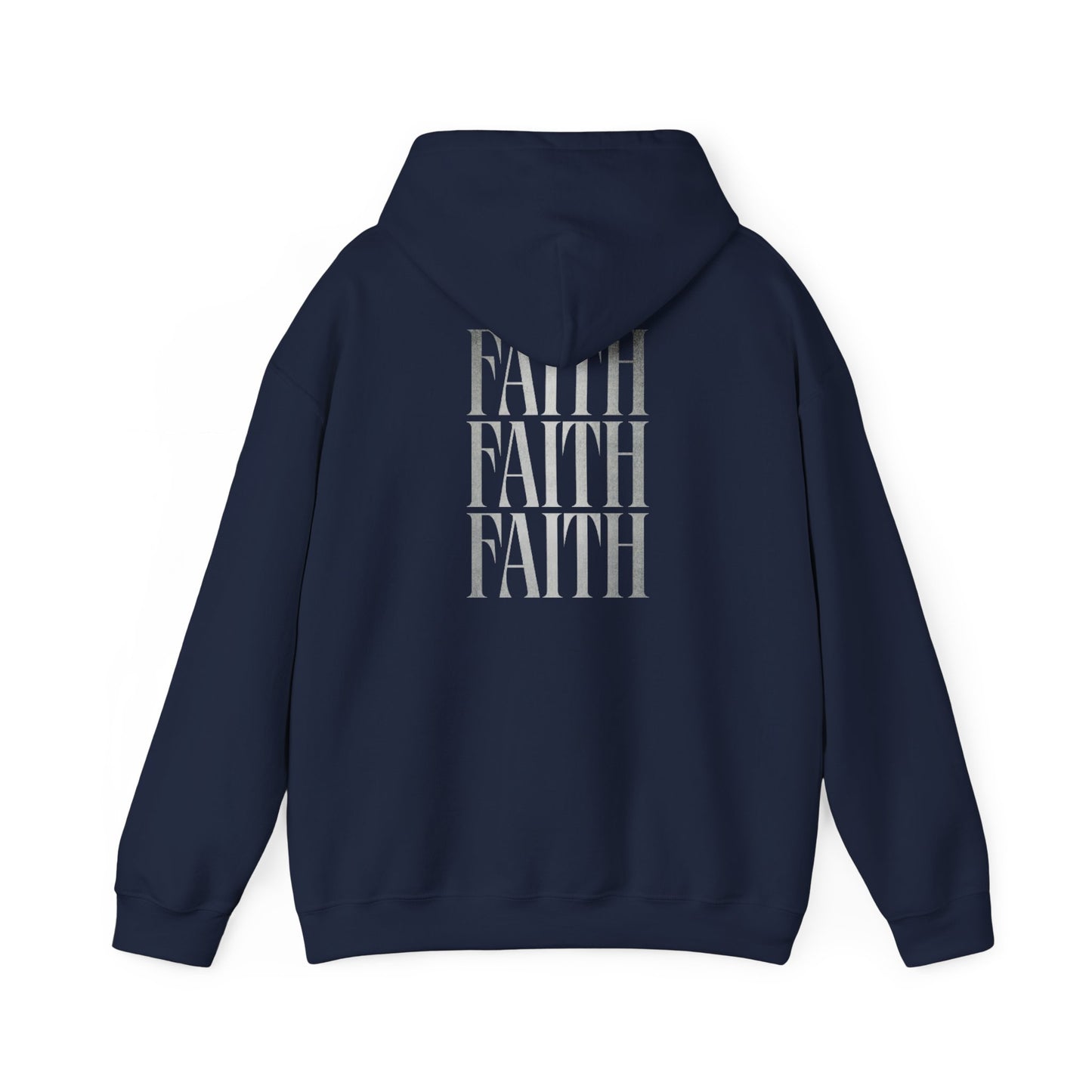 Minimal Cross Hoodie — Small Chest Christian Cross Graphic Hooded Sweatshirt