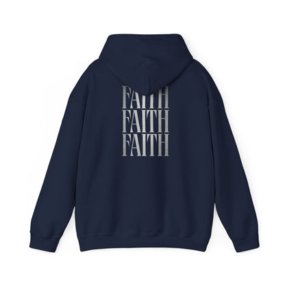 Minimal Cross Hoodie — Small Chest Christian Cross Graphic Hooded Sweatshirt