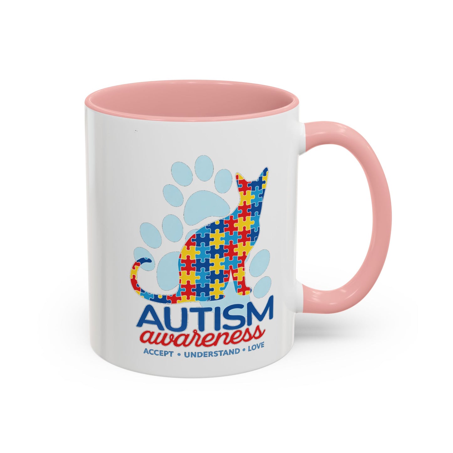 Autism Awareness Puzzle Cat Mug | Accent Coffee Mug 11oz/15oz