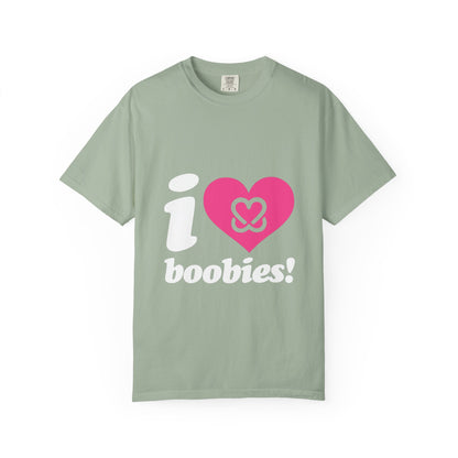 I Heart Boobies T-Shirt | Breast Cancer Awareness Heart Graphic