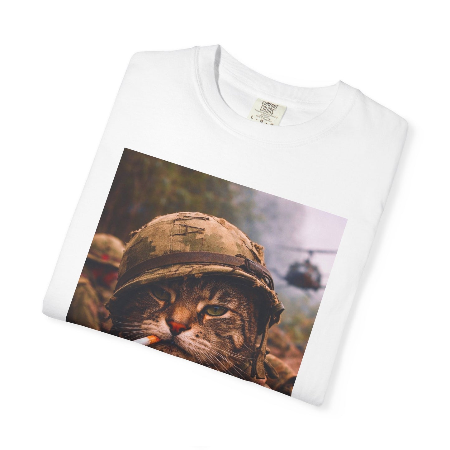 Soldier Cat Illustration T-Shirt