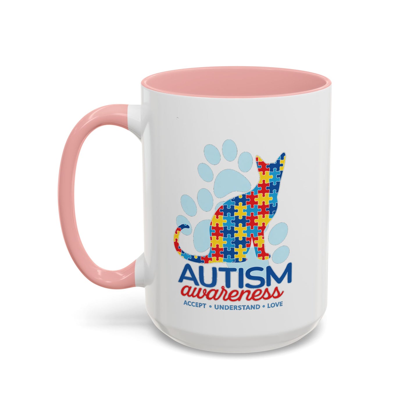 Autism Awareness Puzzle Cat Mug | Accent Coffee Mug 11oz/15oz