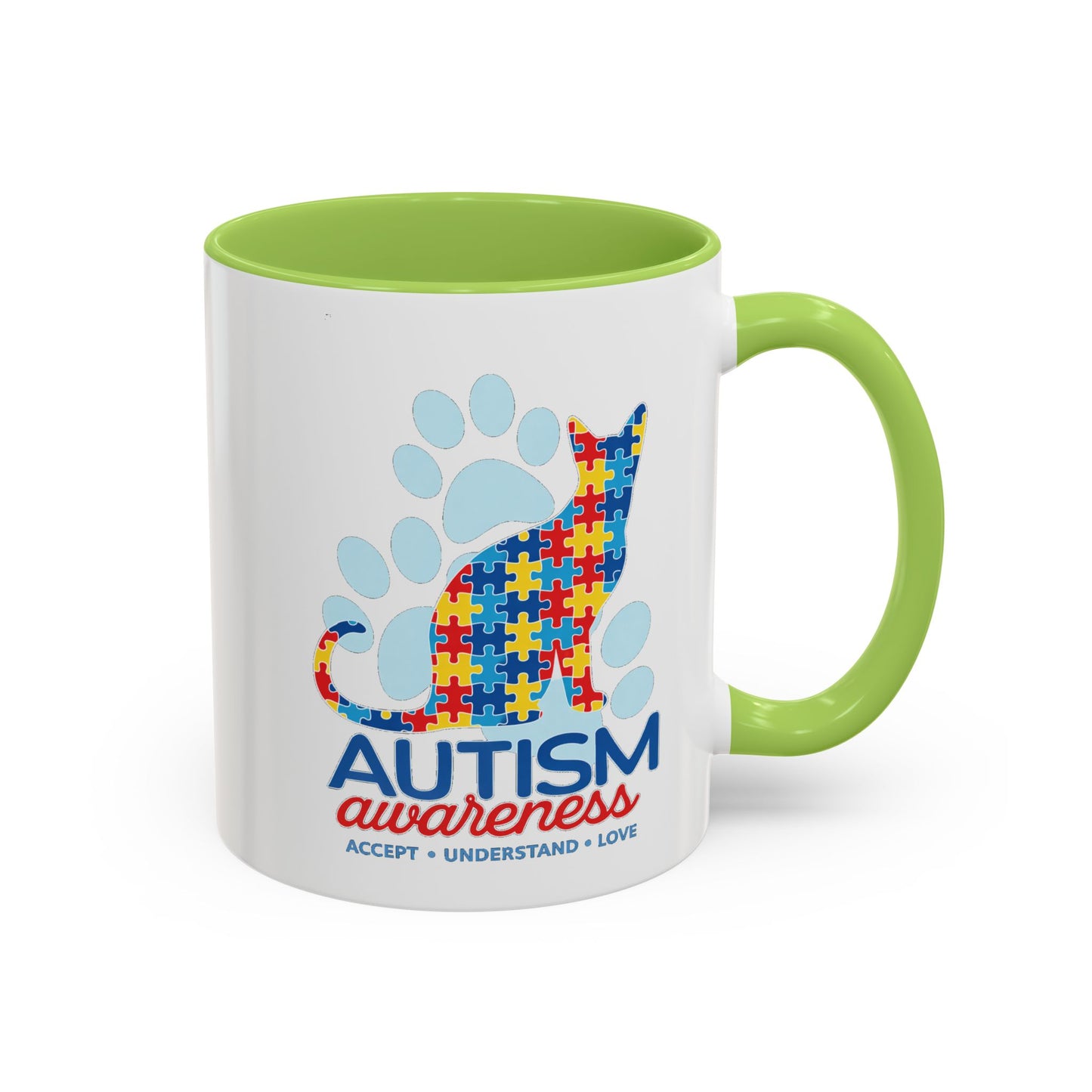 Autism Awareness Puzzle Cat Mug | Accent Coffee Mug 11oz/15oz
