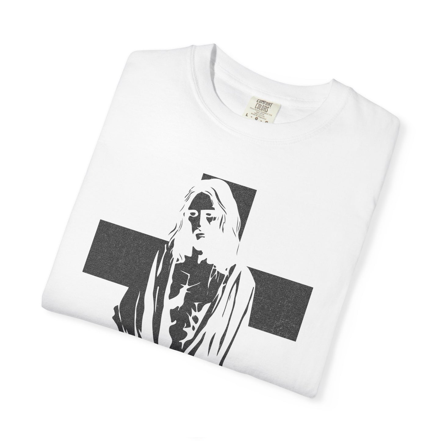 Jesus portrait cross T-shirt | The Way The Truth The Life religious tee | White