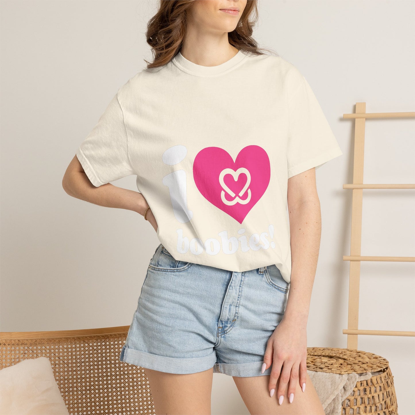 I Heart Boobies T-Shirt | Breast Cancer Awareness Heart Graphic