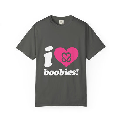 I Heart Boobies T-Shirt | Breast Cancer Awareness Heart Graphic