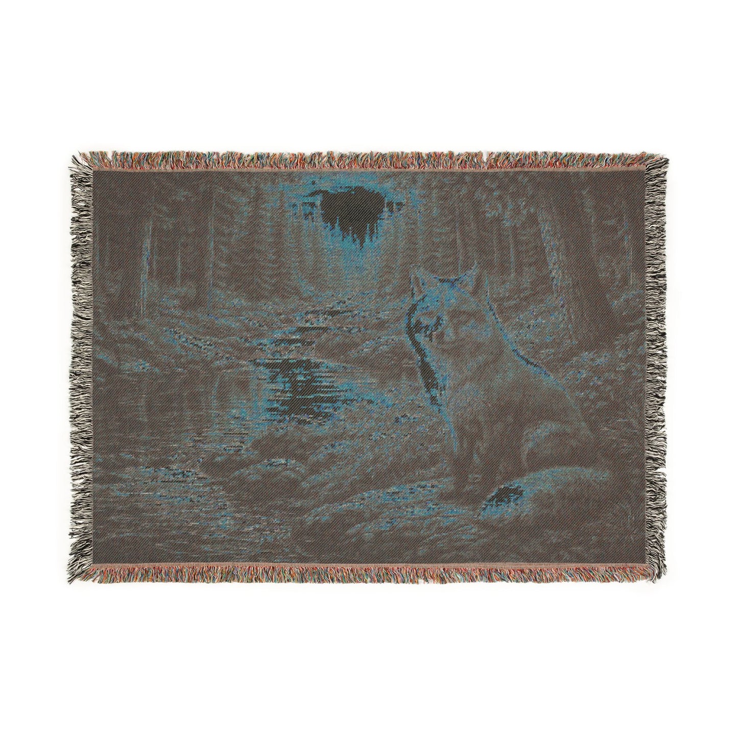 Woven Blanket Fox And The River | Rustic Cabin Throw