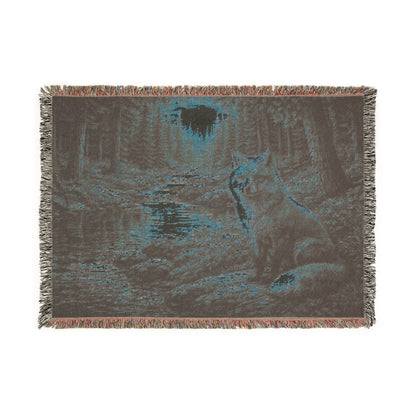 Woven Blanket Fox And The River | Rustic Cabin Throw