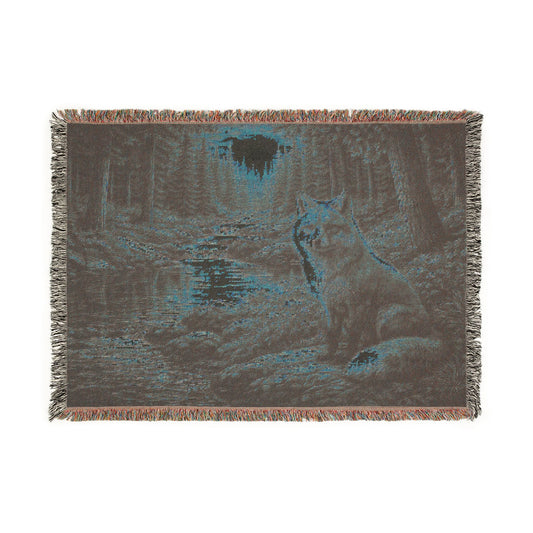 Woven Blanket Fox And The River | Rustic Cabin Throw