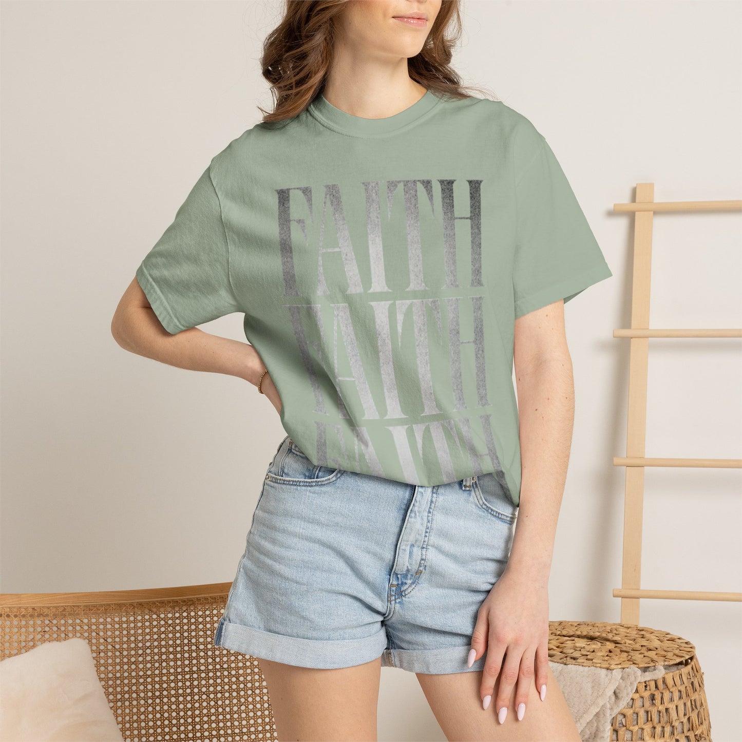 Faith Repeat T-shirt | Faith Typography Shirt, Religious Graphic Tee
