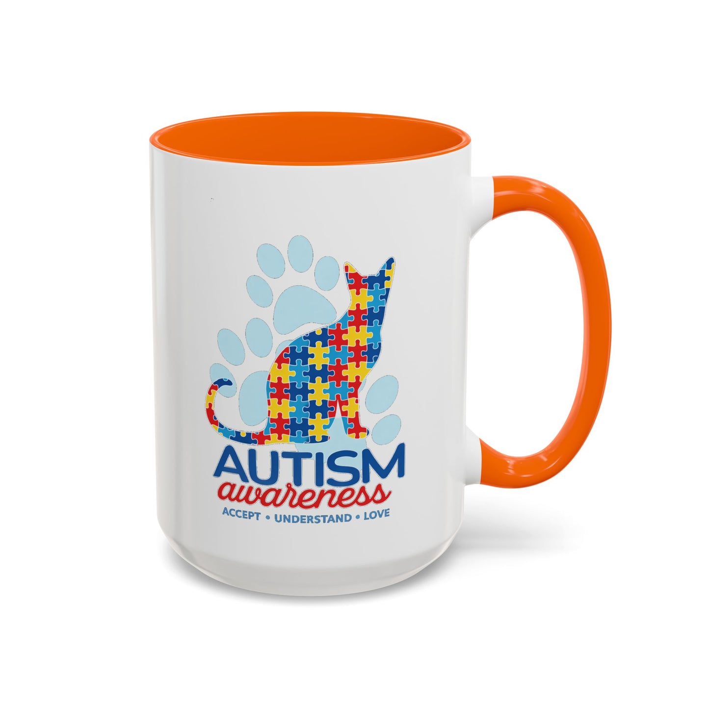 Autism Awareness Puzzle Cat Mug | Accent Coffee Mug 11oz/15oz